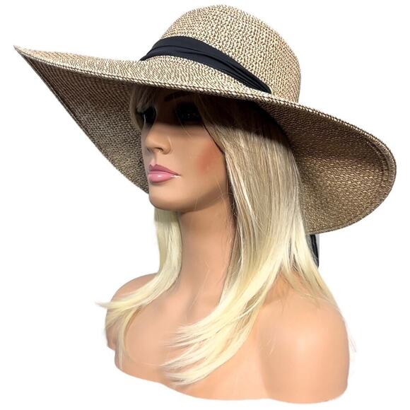 Large Brim Beach Sun Hat With Bow Detail - Picture 5 of 12